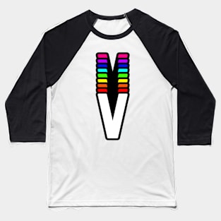 Rainbow Letter, V Baseball T-Shirt